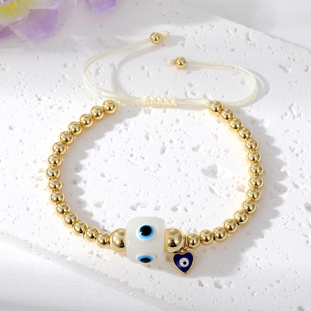 Brazalete de oro real colgante de cobre chapado en color de ojo de diablo al por mayor